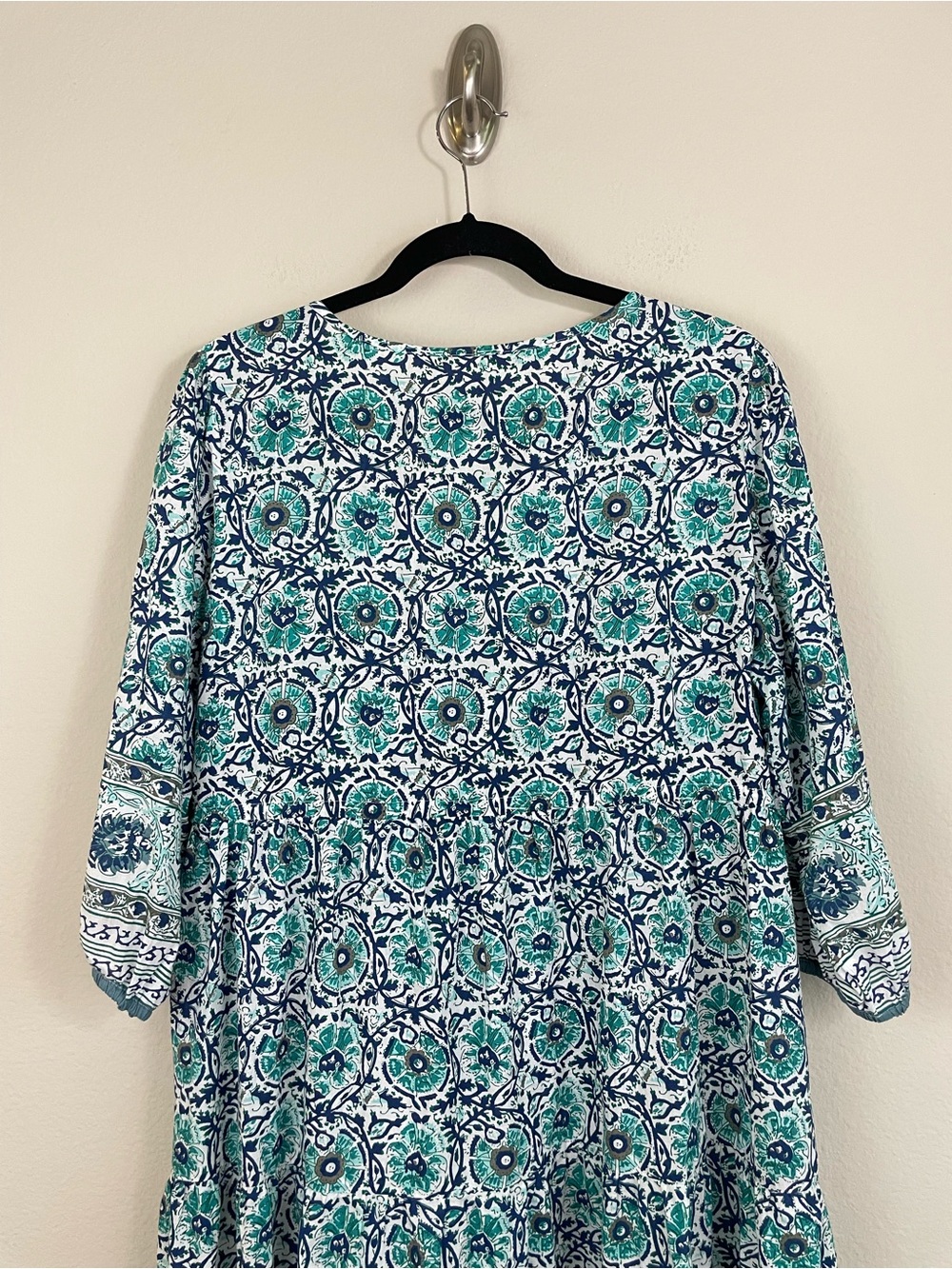 Soft Surroundings Nerissa Dress Abstract Floral Dress Size XL Coastal Boho - Picture 11 of 15